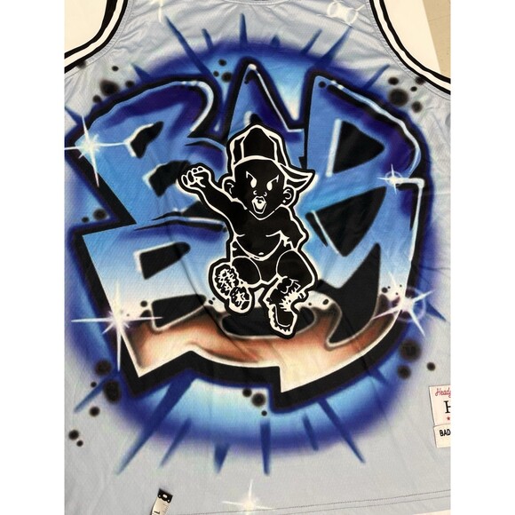 Bad Boy Records Men's Headgear Classics Embroidered Basketball Jersey Blue 2XL - Picture 11 of 12